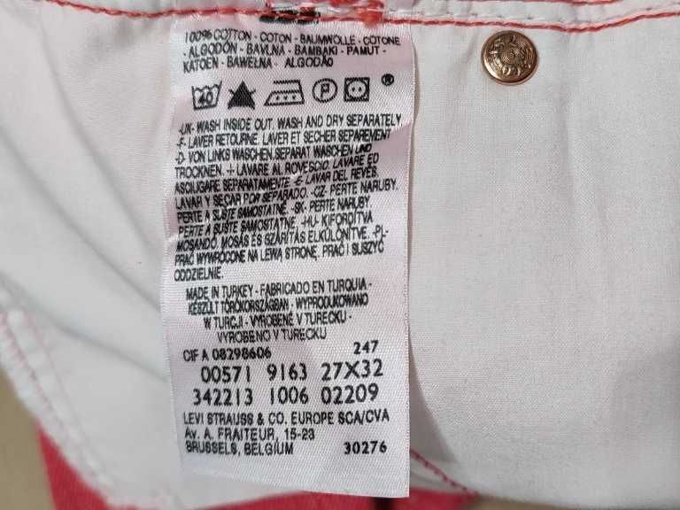 spodnie jeans LEVIS 571 SLIM FIT W27 L32 pas 74 75 - 76 77 NOWE !