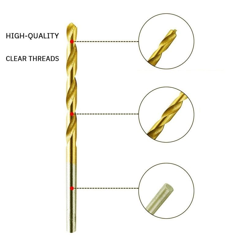 Wiertła tytanowe 50szt. 1.0, 1.5, 2.0, 3.0, 3.5mm do wszystkiego