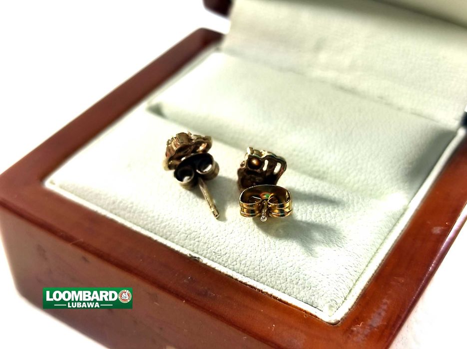 Śliczne ZŁOTE KOLCZYKI KOLCZYKI PR.585 Lombard Lubawa Loombard
