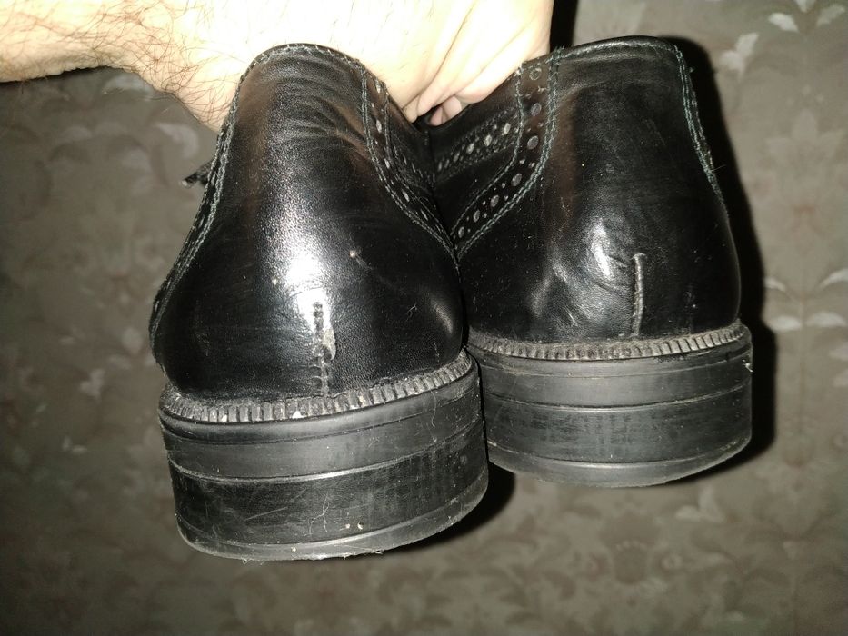 Мужские натур.кожаные, осенние туфли.  45 размер. Стелька 28 см.  Нату