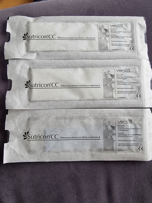Plastry sutricon cc silikonowe plastry na blizny z witaminą E nowe