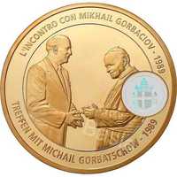 Medal Jan Paweł II Wizyra Gorbaczow Złoto Srebro Hologram Papież