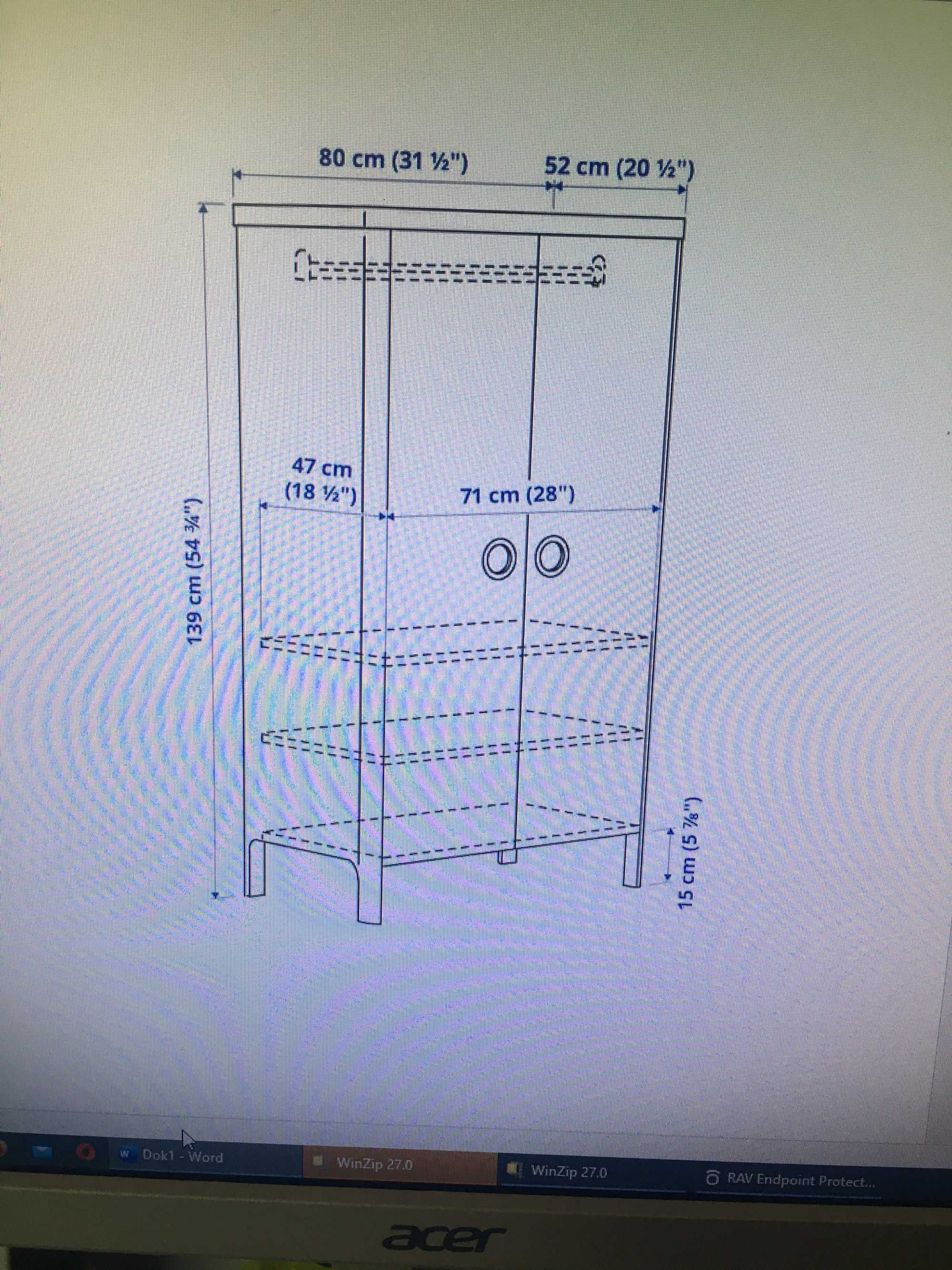 Szafa dziecięca ikea BUSUNGE Szafa, różowa, 80x139 cm