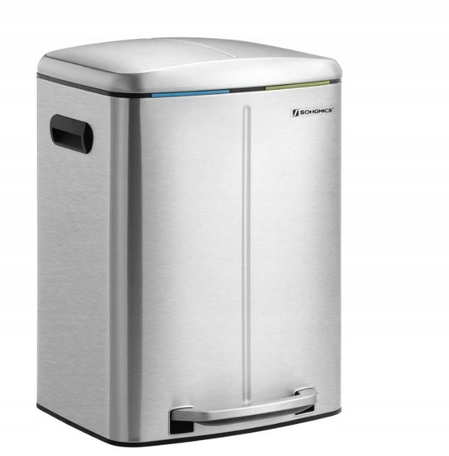 SONGMICS Kosz na śmieci kuchenny 2 x 20 l, srebrne LTB40NL