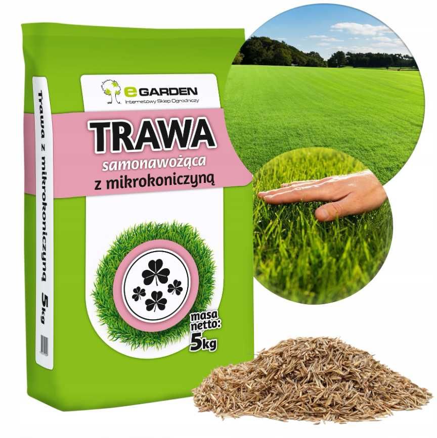 Trawa Samonawożąca 5KG Z MIKROKONICZYNĄ Koniczyna 200m2