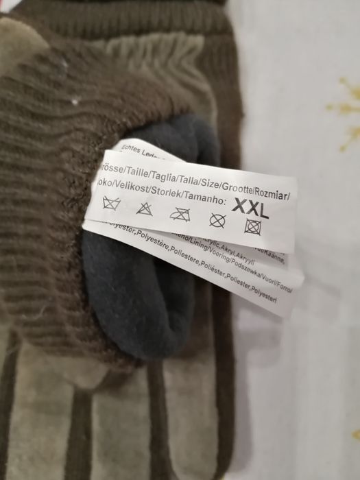 Luvas em pele genuine cor castanho tamanho XL