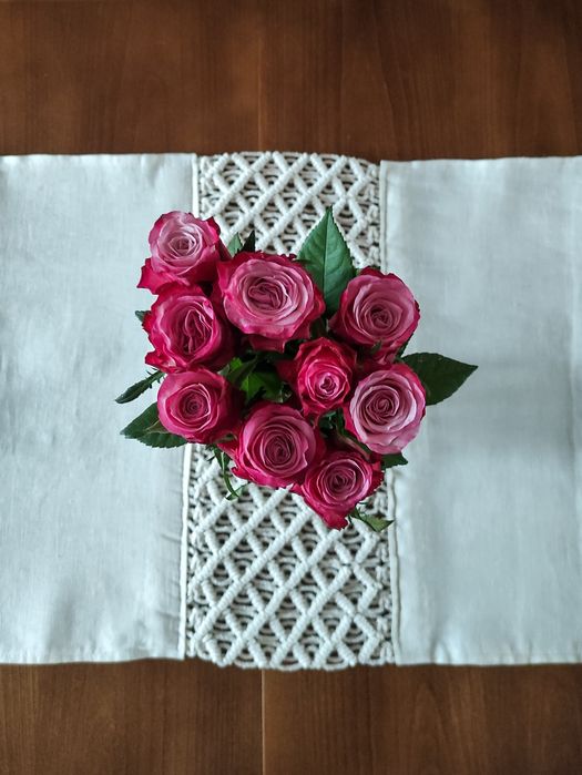 Bieżnik makrama handmade