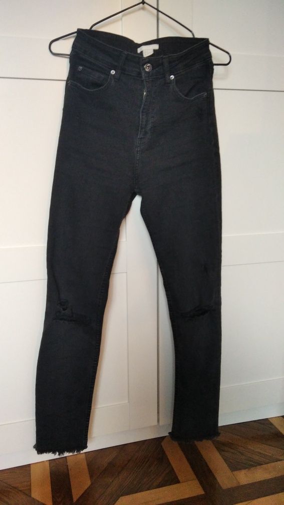 Jeansy  h & m skinny wysoki stan XS 34