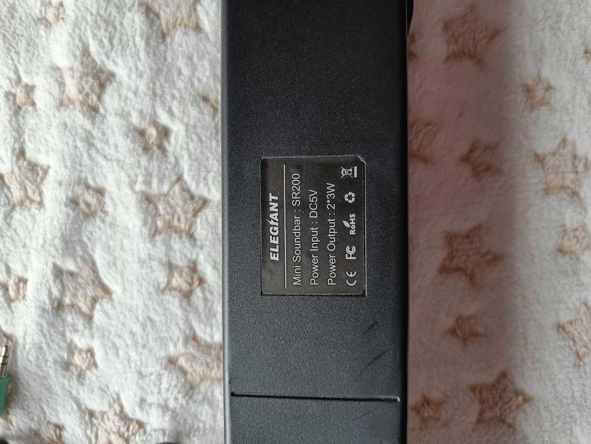 Mini Soundbar Elegiant SR200 6W 2.0 LED AUX USB