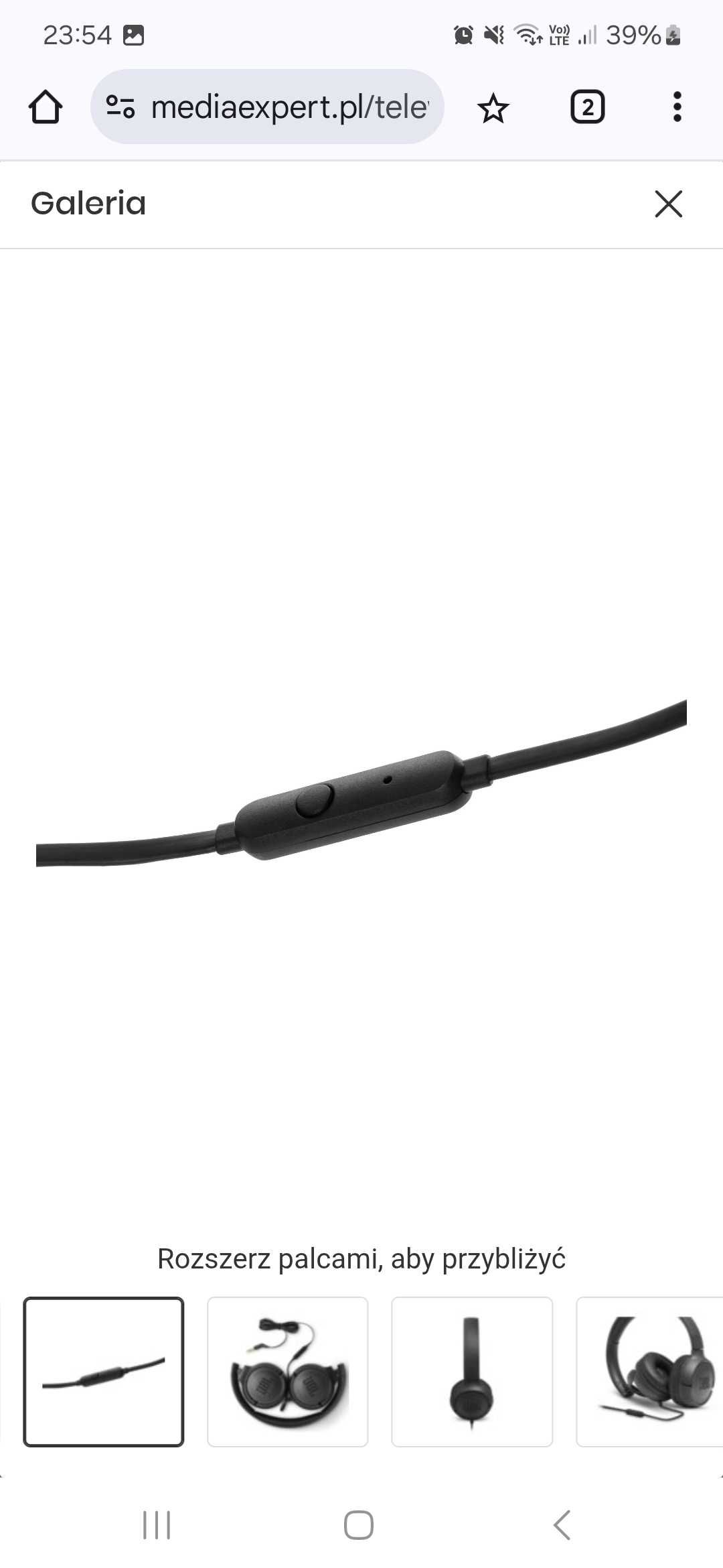 Słuchawki nauszne JBL Tune 500 Czarny jack