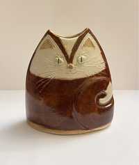 Stary wazonik ceramiczny kot art retro vintage