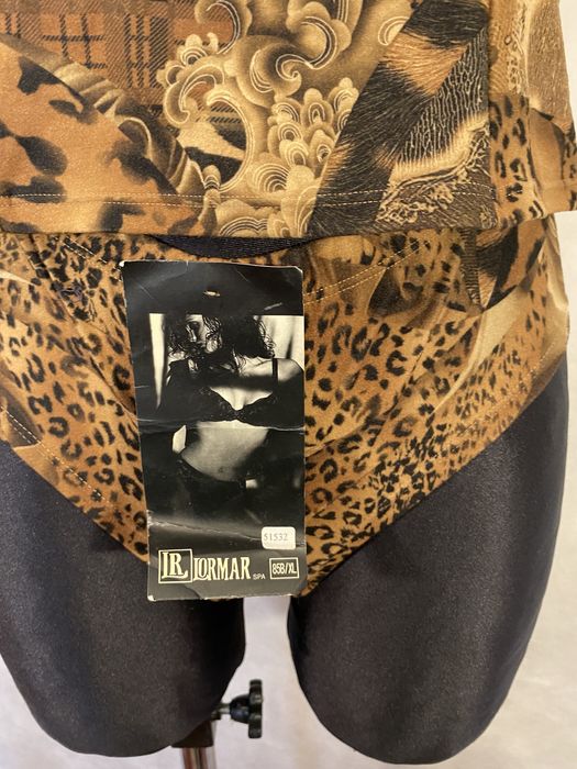 Nowy komplet top majtki 80B brązowy we wzory Lormar panterka