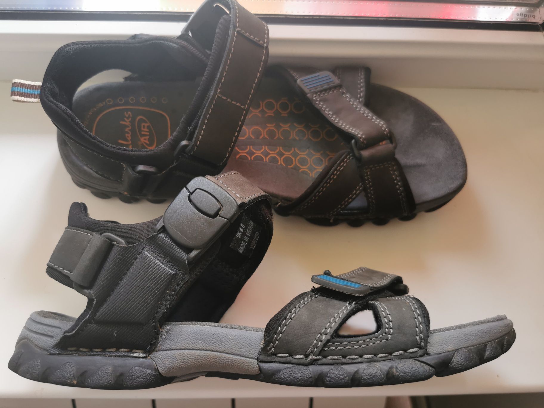 Кожаные босоножки Clarks Active Air стелька 28 см