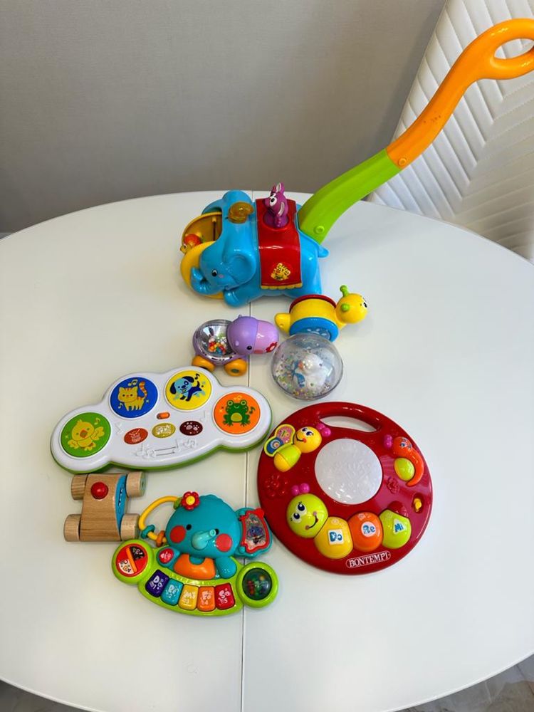 Детские пианино, накорми птенца,слон циркач ,fisher price, kiddieland