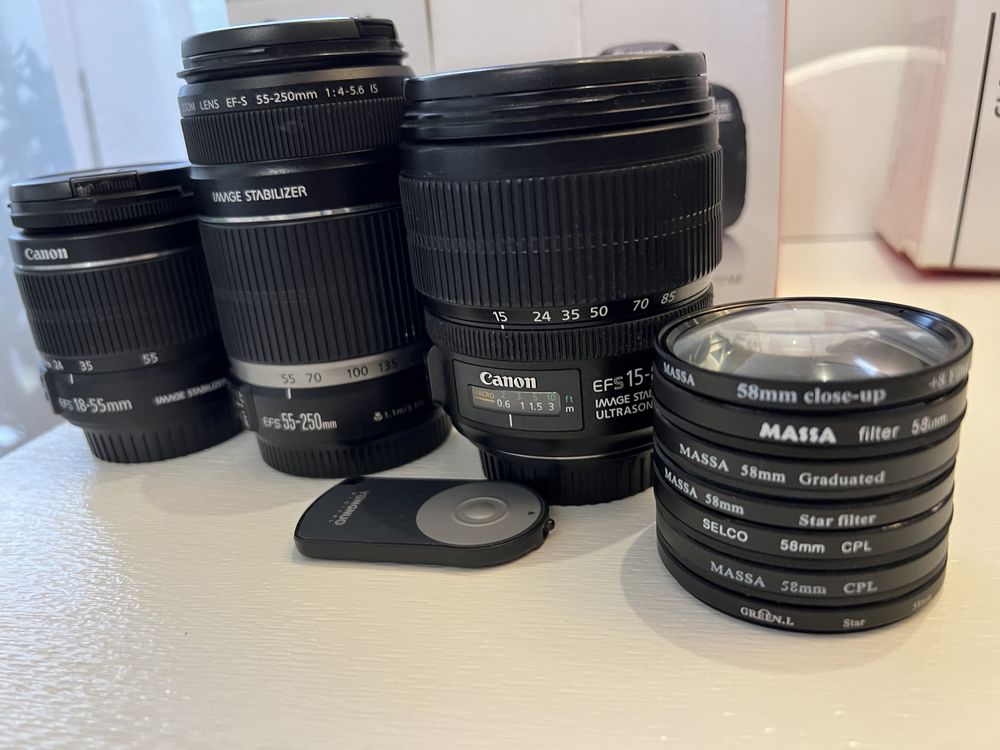 Lustrzanka Canon eos 650d, 3 obektytwy, filtry, MEGA zestaw