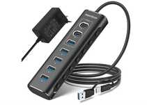 Aktywny koncentrator USB z zasilaczem RSHTECH 7-portowy x2 C USZKODZON