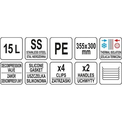 Termos Transportowy Plastikowy 15L Yato