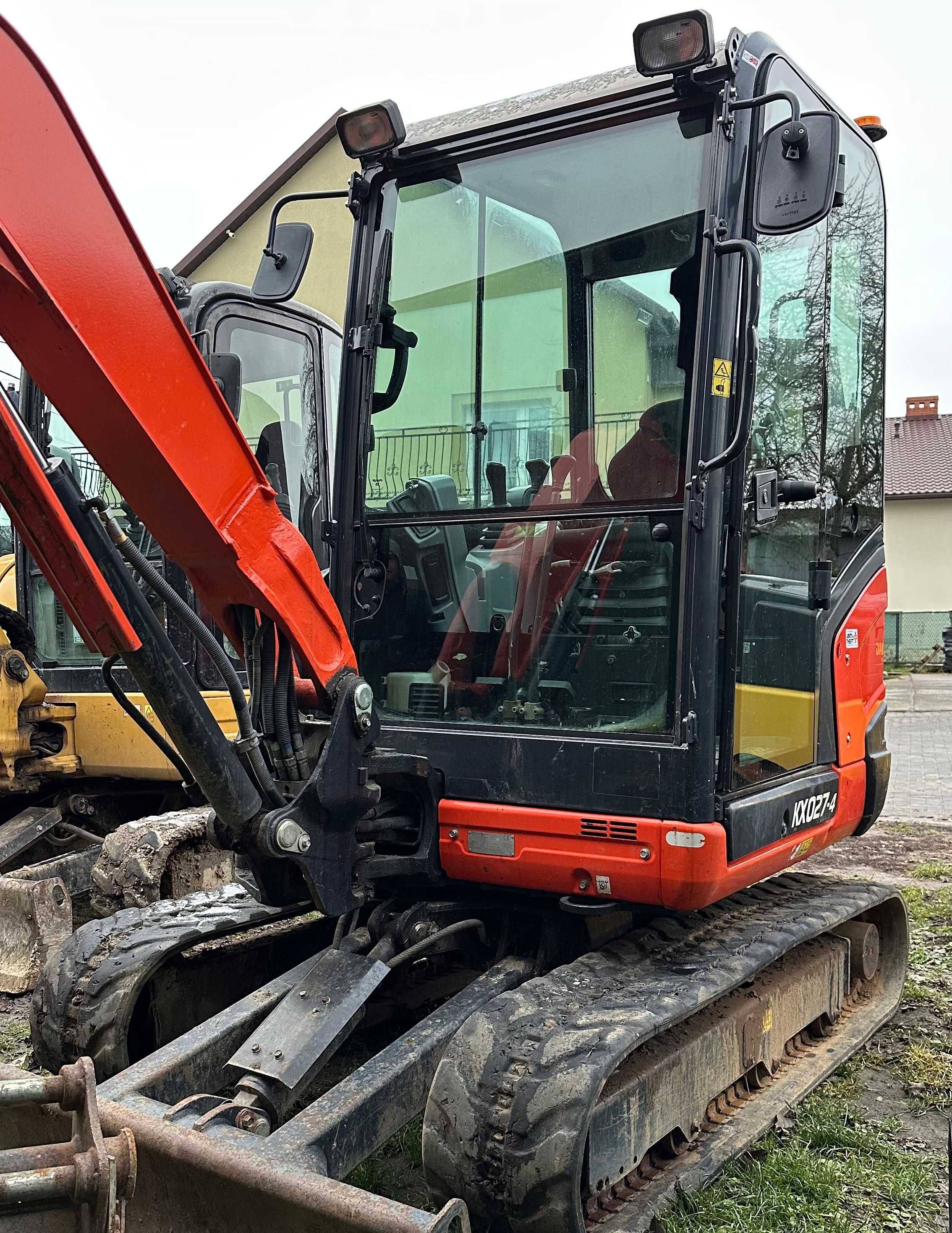 WYNAJEM - Minikoparka 3 tony KUBOTA KX027-4 jak Wacker, Bobcat, Cat