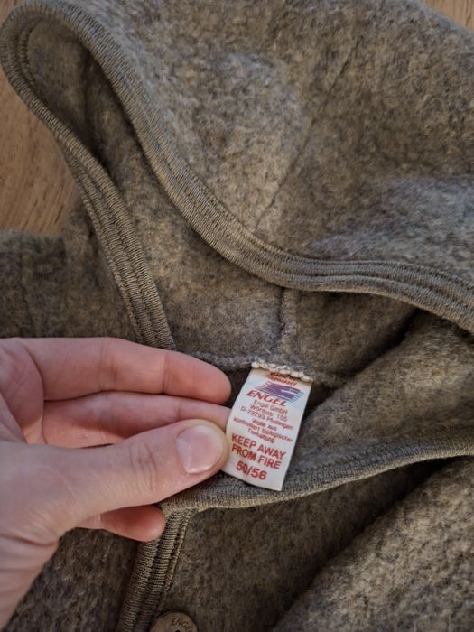 Kurteczka z wełny merino walnuss melange Engel 50/56