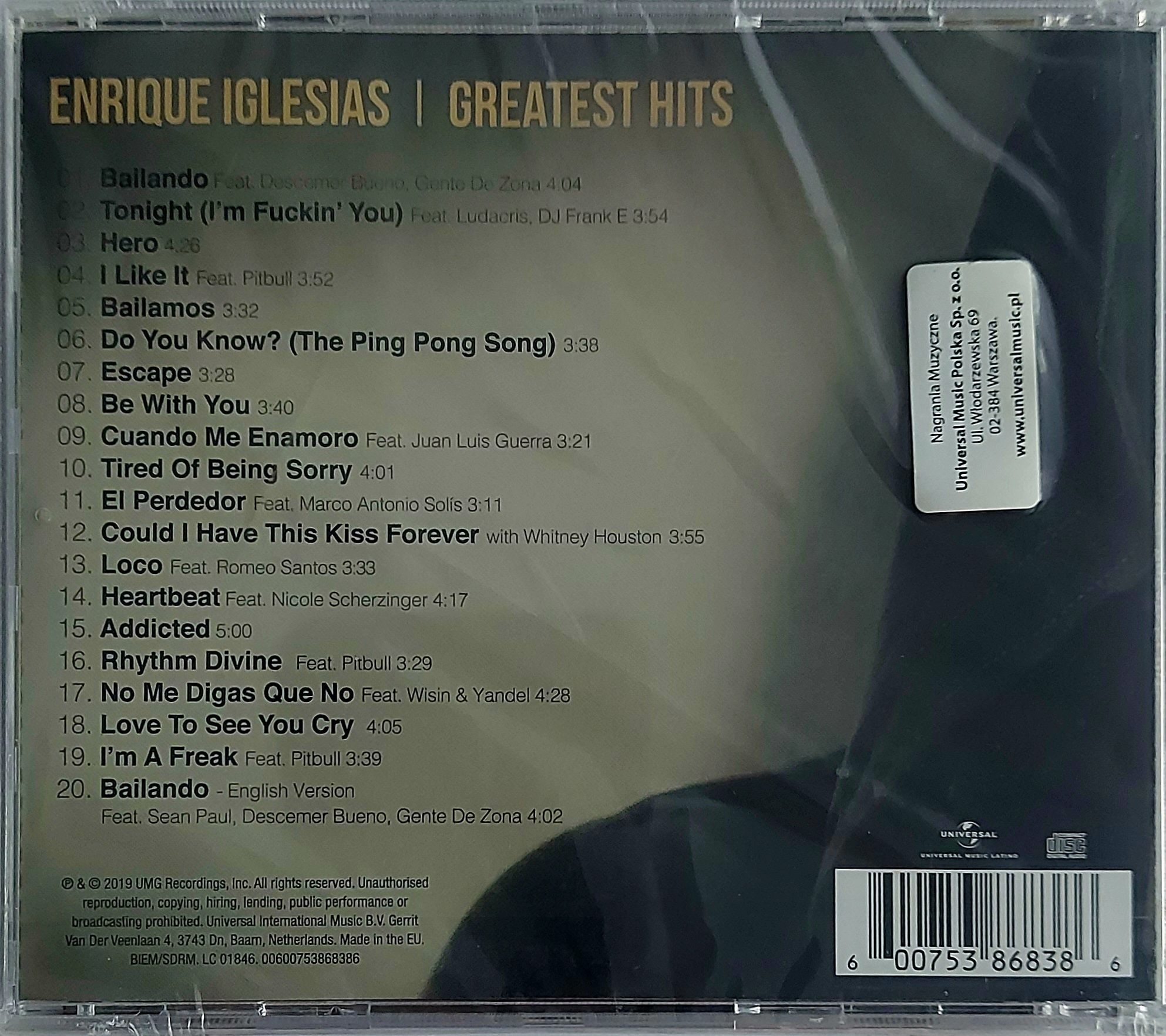 Enrique Iglesias Greatest Hits 2019r (Nowa)