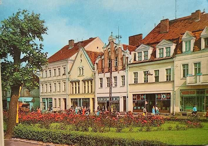 Fotografia Pocztówka Trzebiatów Rynek Kamienice