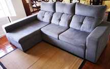 Sofá cama 3 lugares / chaise longue com arrumação