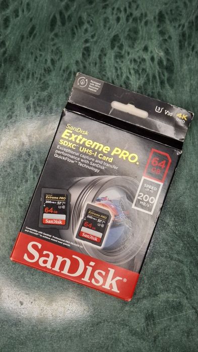 SD карта SanDisk Extreme PRO 64GB V30 U3.