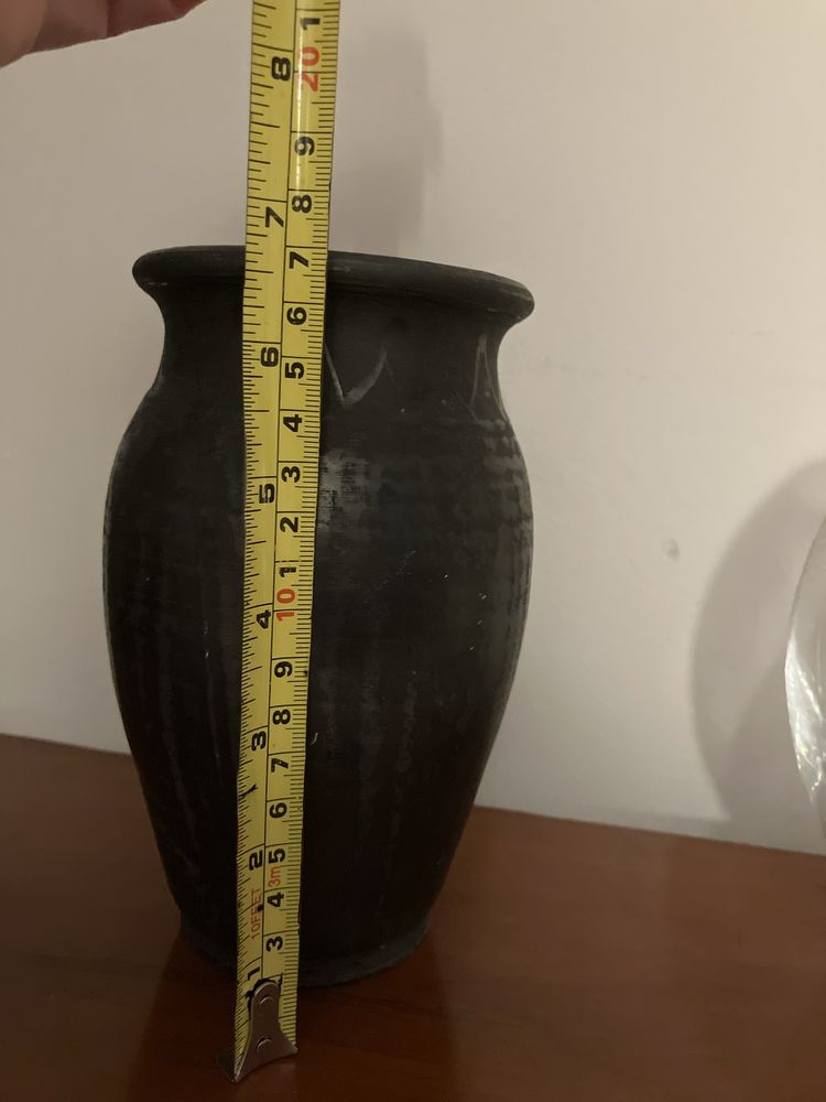 Wazon siwak ceramika Białystok  PRL 17 cm retro vintage nieszkliwiona