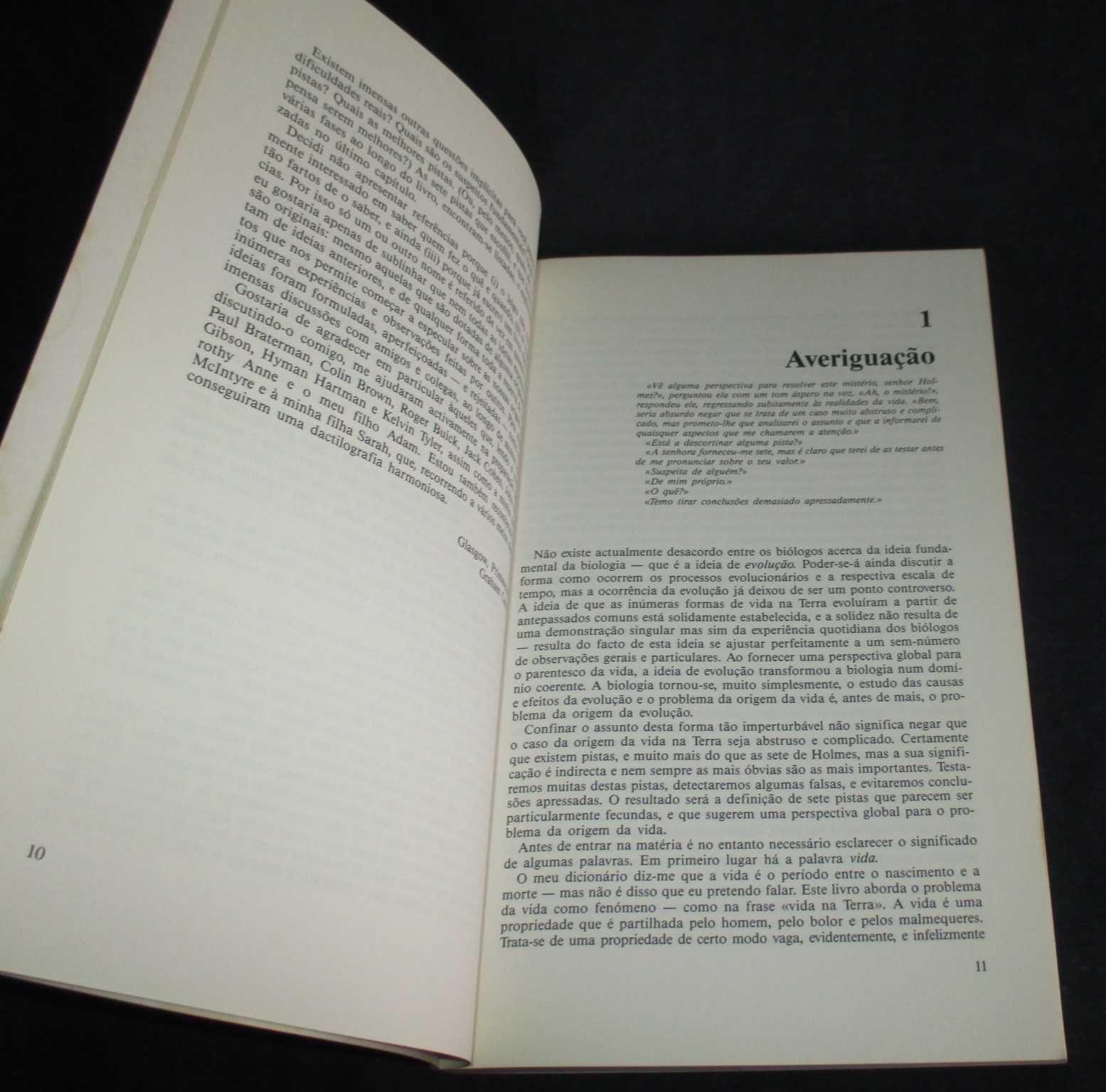 Livro Sete pistas para a origem da vida A. G. Cairns Smith