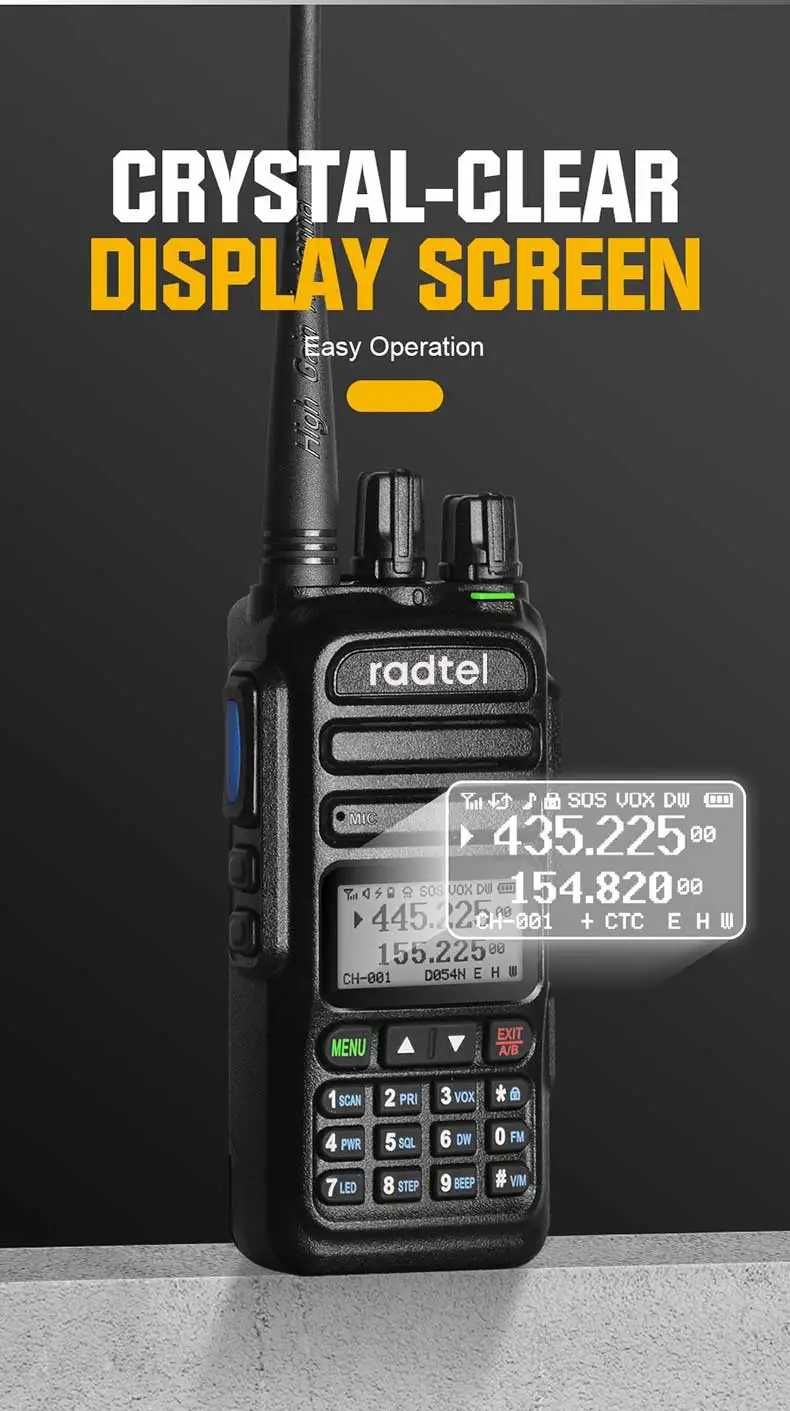 Рація радіостанція Radtel RT-830 Авіа/Satcom Сатком 64-520MHz Type-C