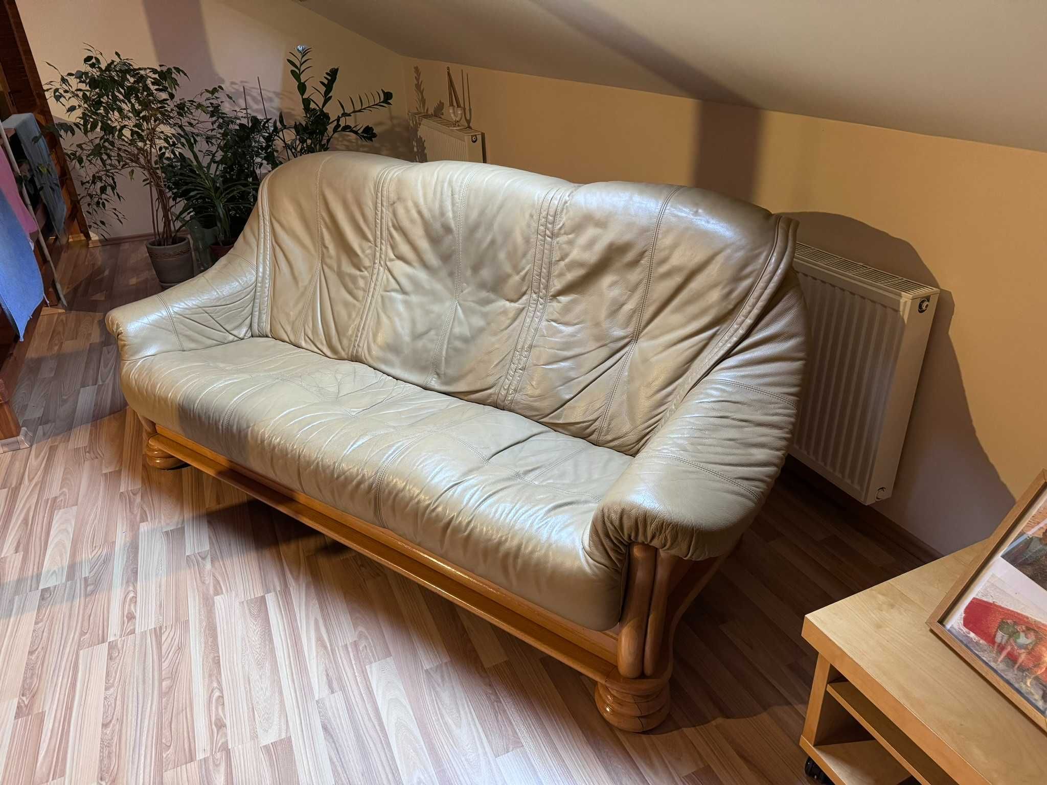 Zestaw dwoch sof skorzanych