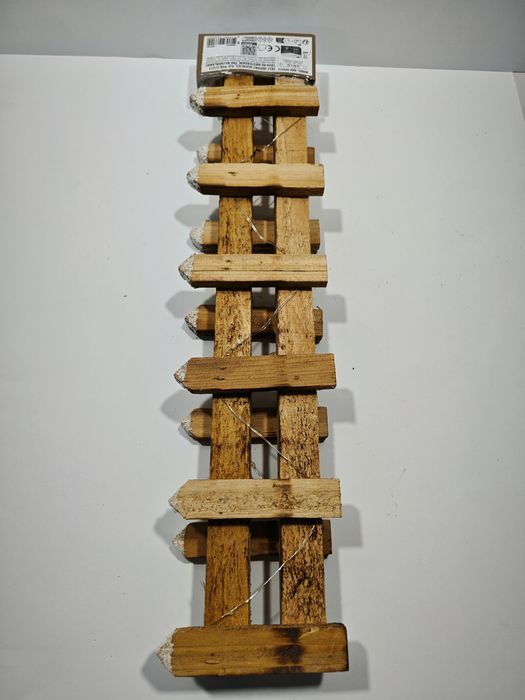 Płotek Ozdobny Rozkładany Dekoracja Świąteczna Z Lampkami 12 Led 90x10