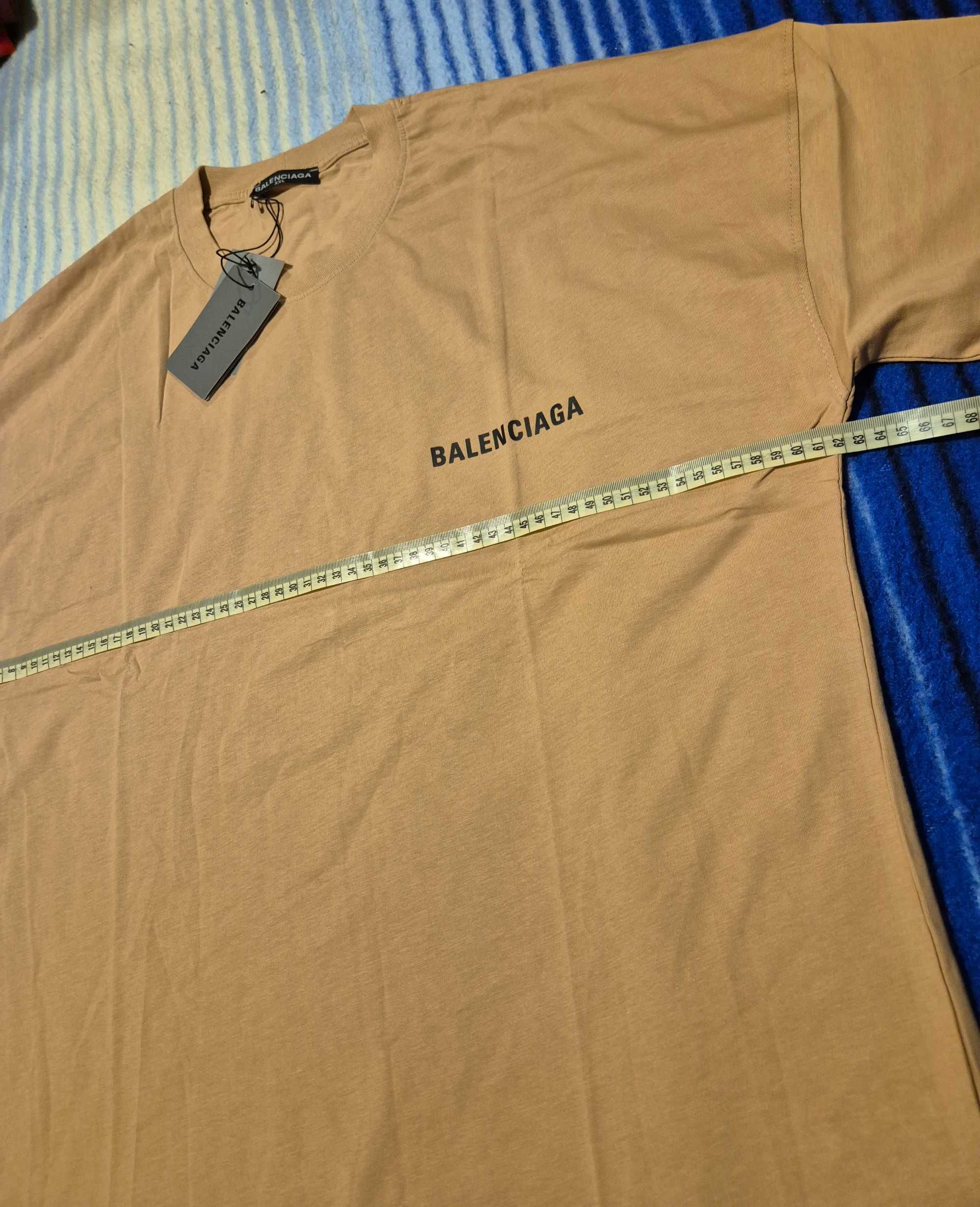 Nowa beżowa koszulka tshirt krótki rekaw Balenciaga Paris OVERSIZE XXL