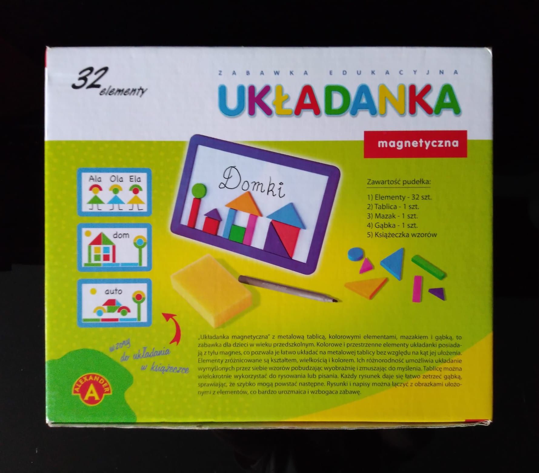 Zabawka edukacyjna "Układanka magnetyczna z tablicą" marki Alexander