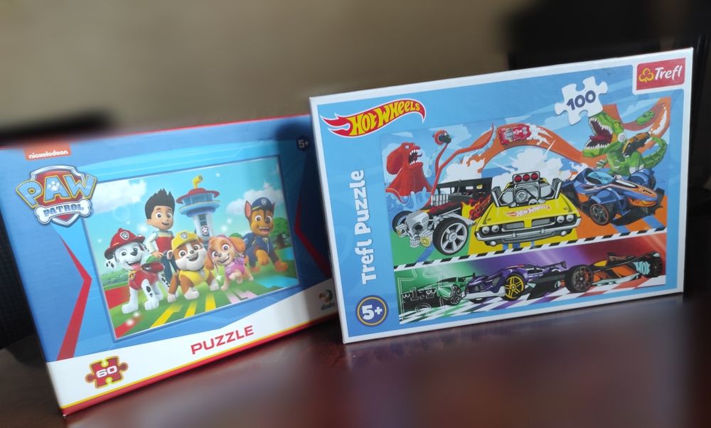 Пазли 2 коробки щенячий патруль та хот вілс