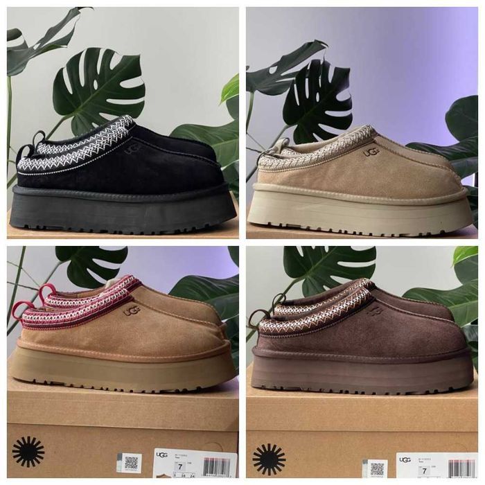 Женские зимние тапочки Ugg Tasman Platform Chestnut угги тасман уггі