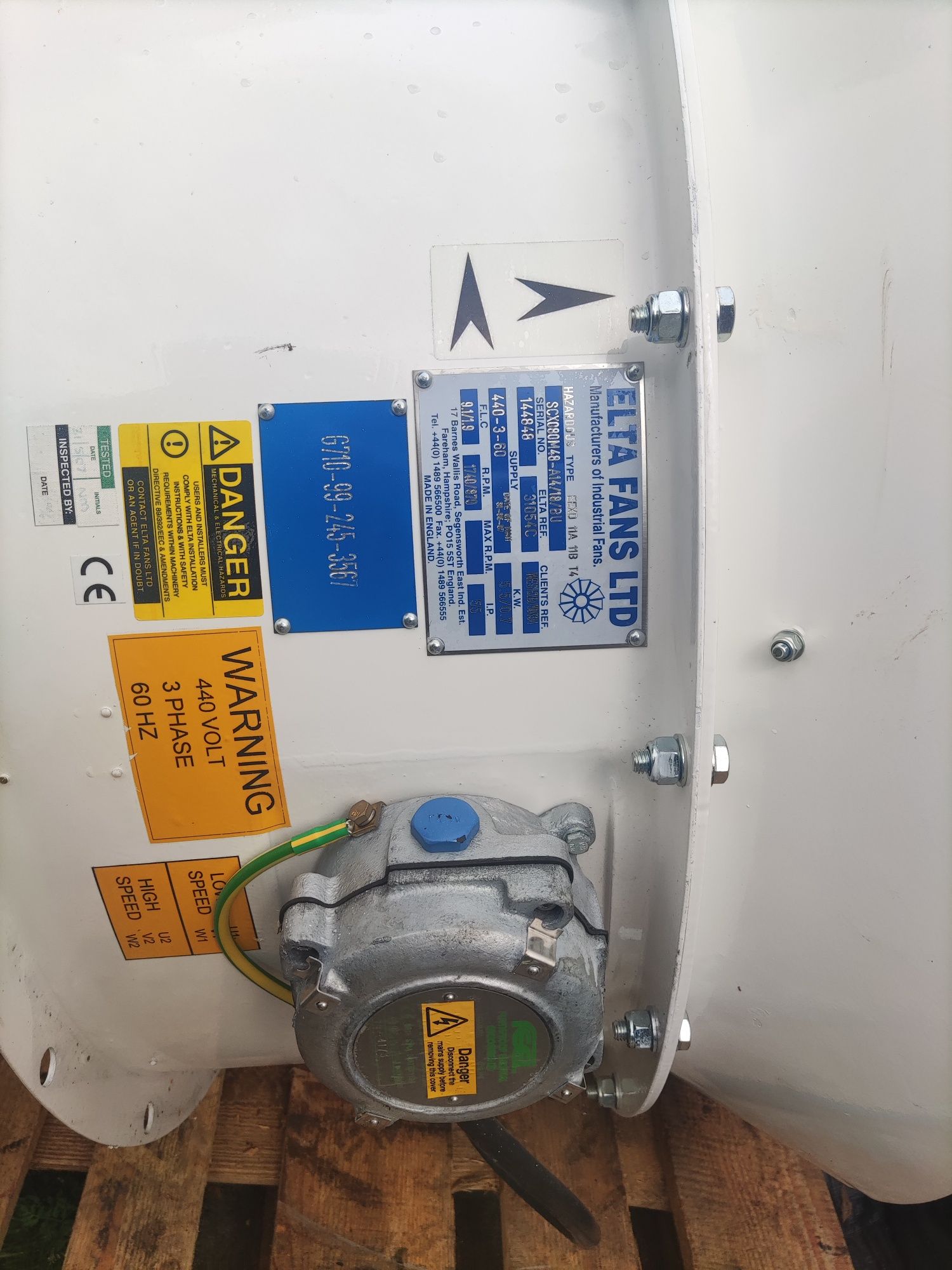 Wentylator, wyciag ABB moc 5,5 / 0,7 kw obr 1740/870