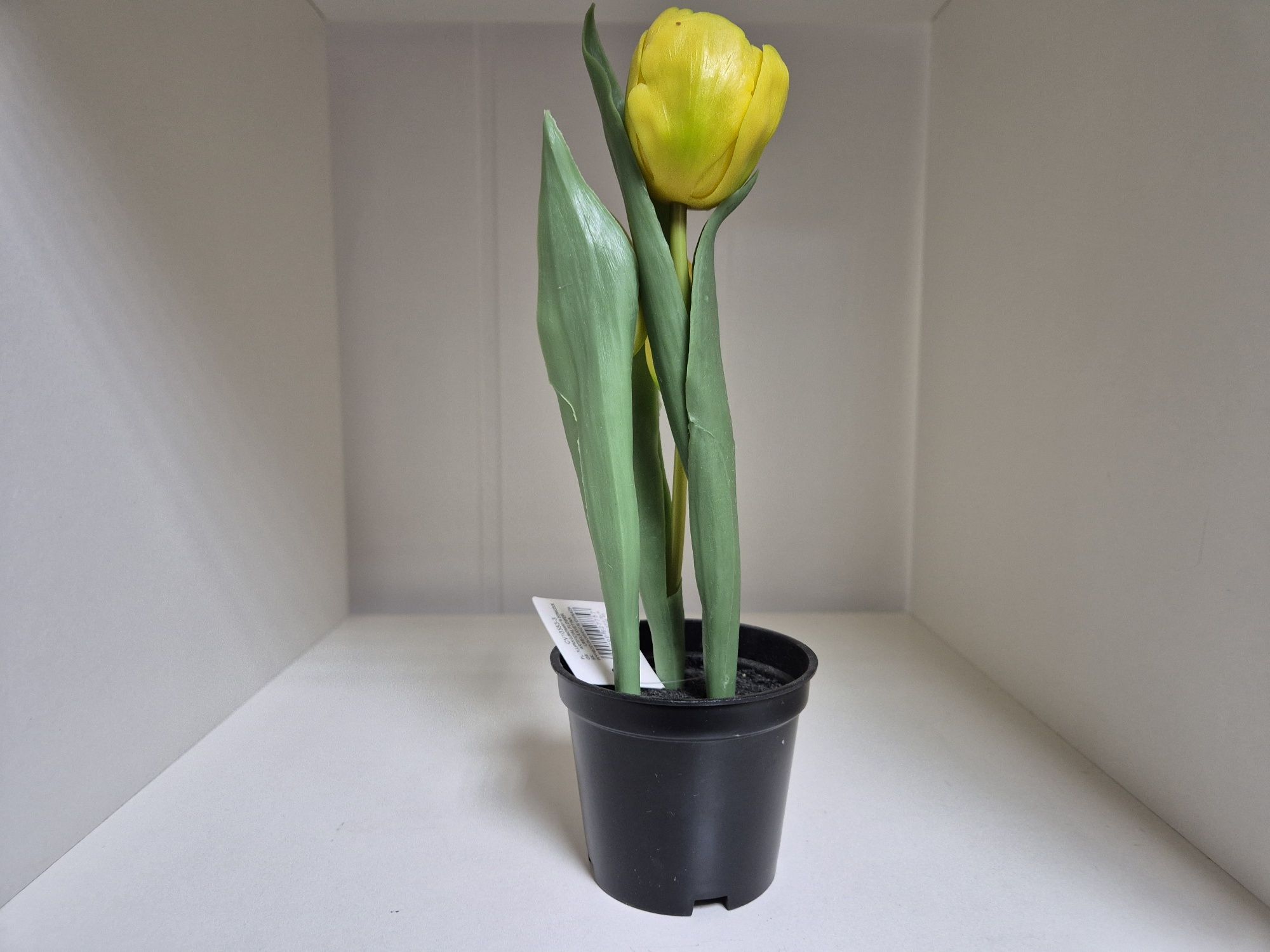 Sztuczne kwiaty tulipan w doniczce jak żywy tulipany żółty kwiat