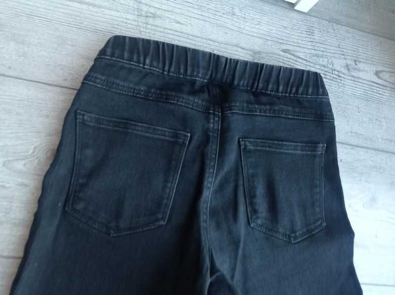 Spodnie czarne dżinsy 164