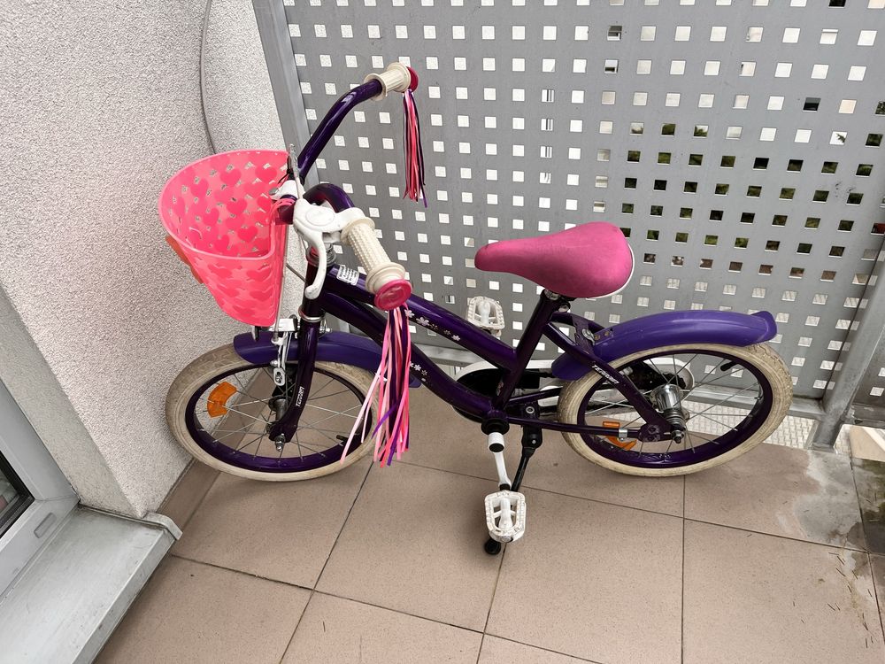 Rower dziecięcy 16 fioletowy dziewczynka rowerek