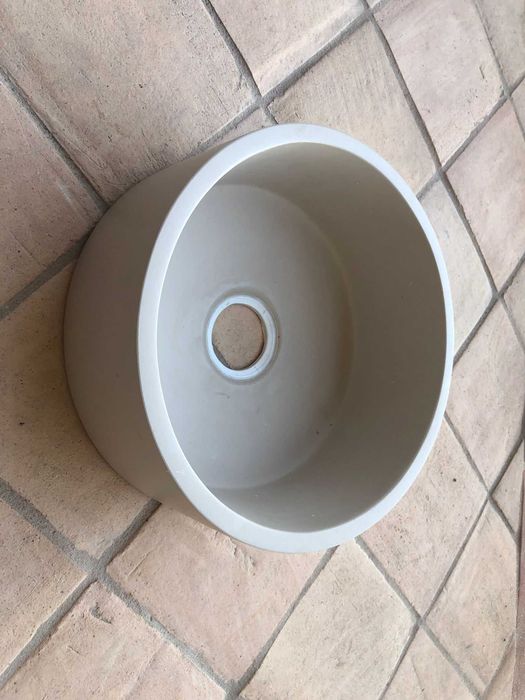 Lavatório de pousar circular 25 x 10 cm resina de poliuretano - novo
