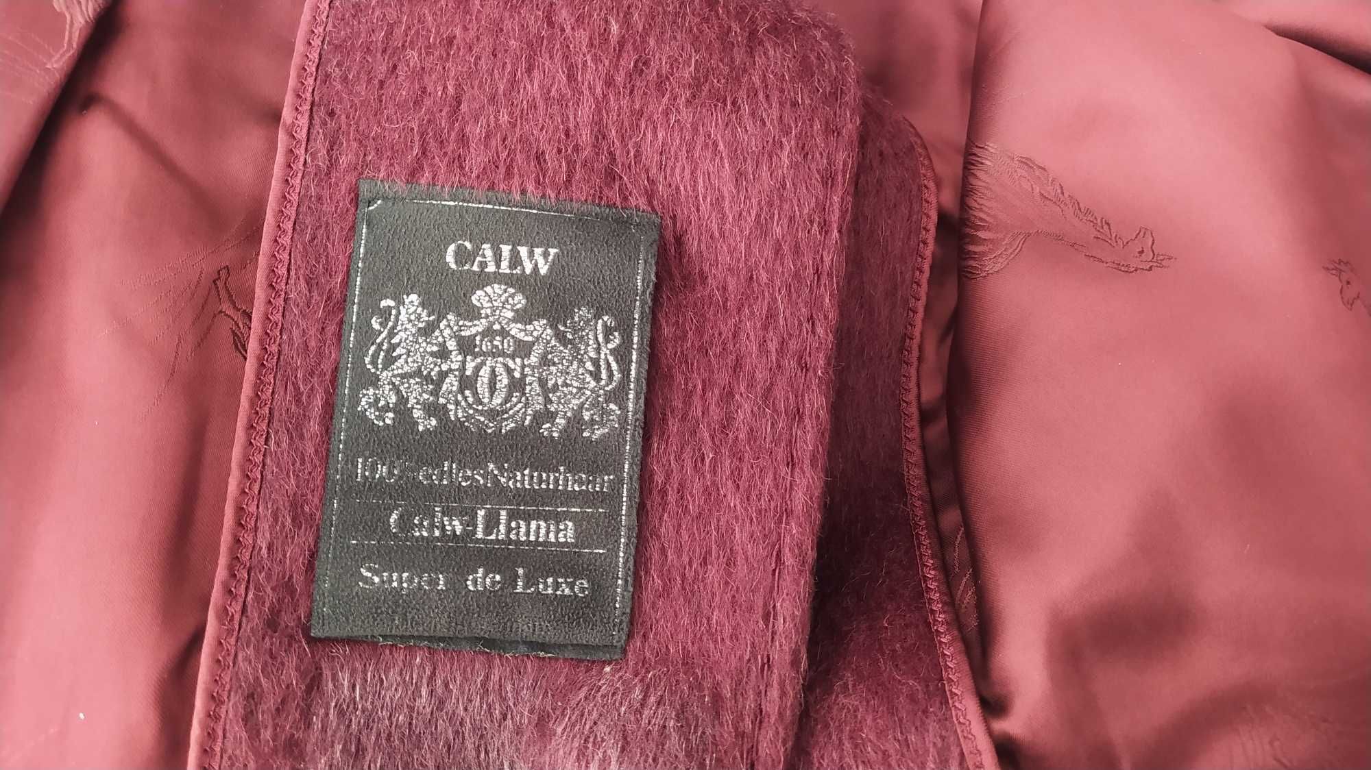 Bordowy ciepły płaszcz z alpaki, CALW - Llama, r.40