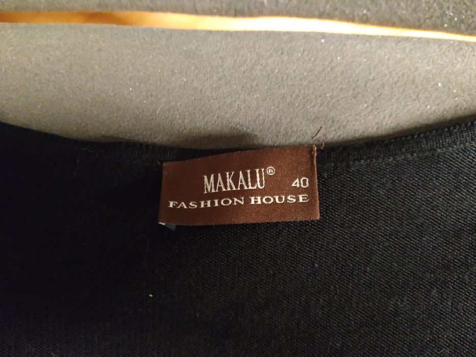 Czarny, damski sweter /kardigan firmy Makalu, rozmiar 40, stan idealny