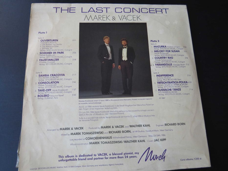 Płyta winylowa MAREK I WACEK the last concert