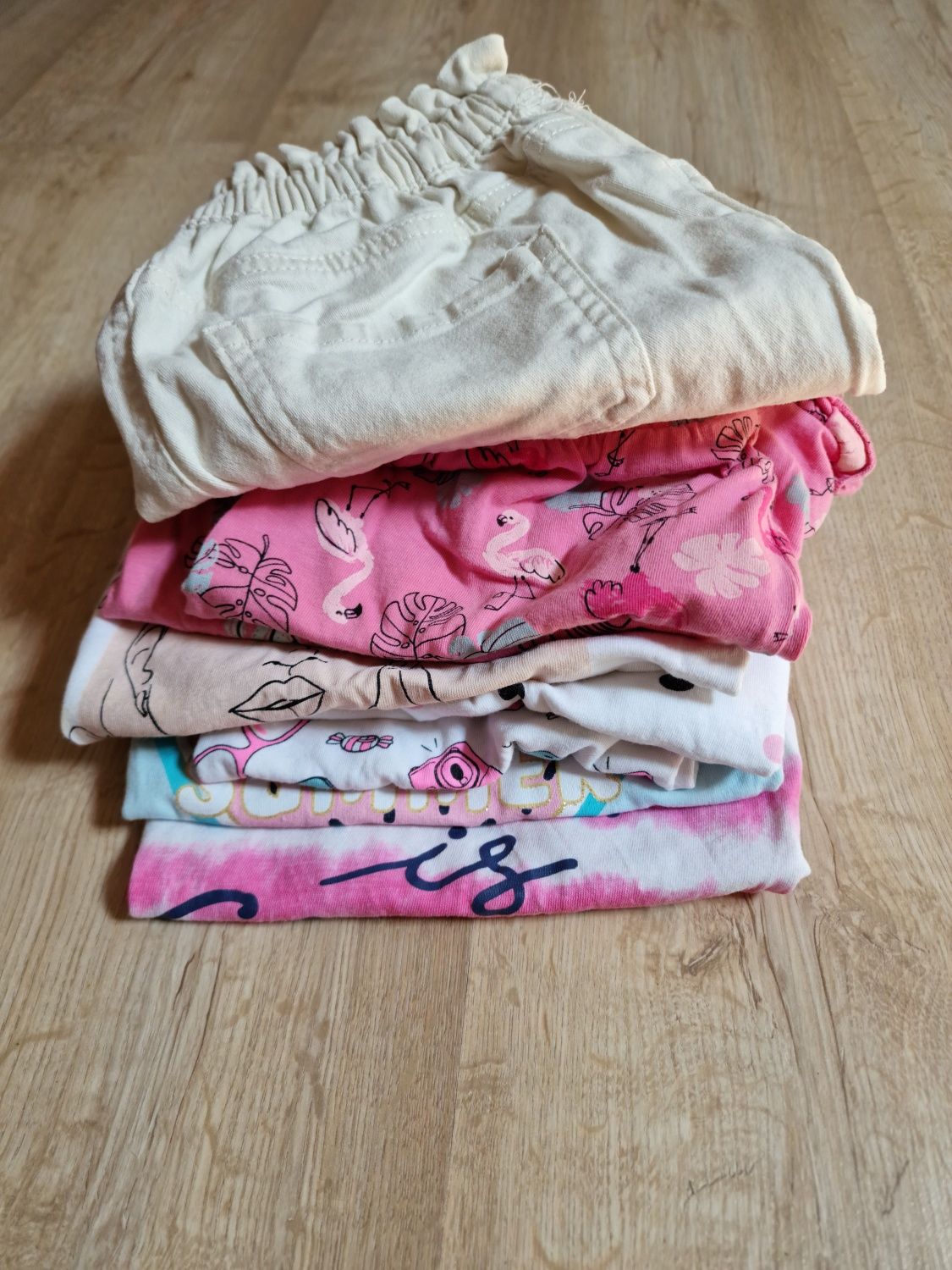 Paka dla dziewczynki  lato -Bluzki T-shirty krótki rękaw i spodenki 13