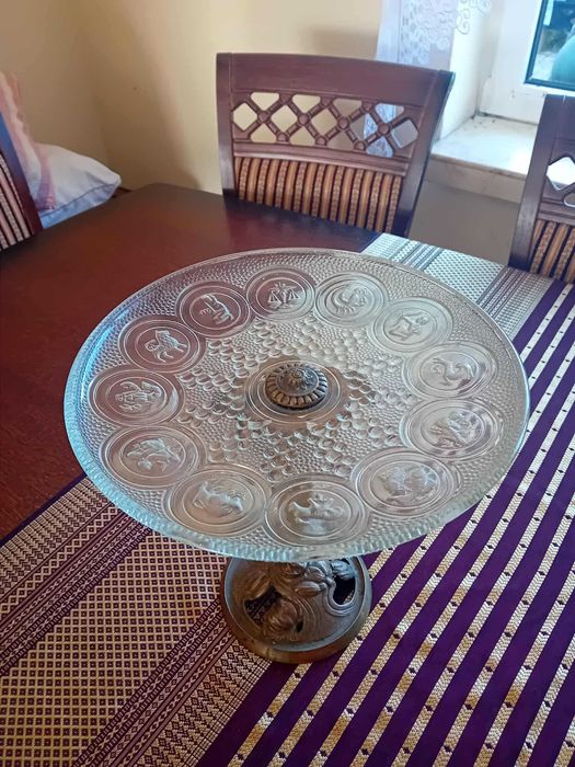 Patera kobieta mosiądz secesja znaki zodiaku PLEWKIEWICZ WARSZAWA !