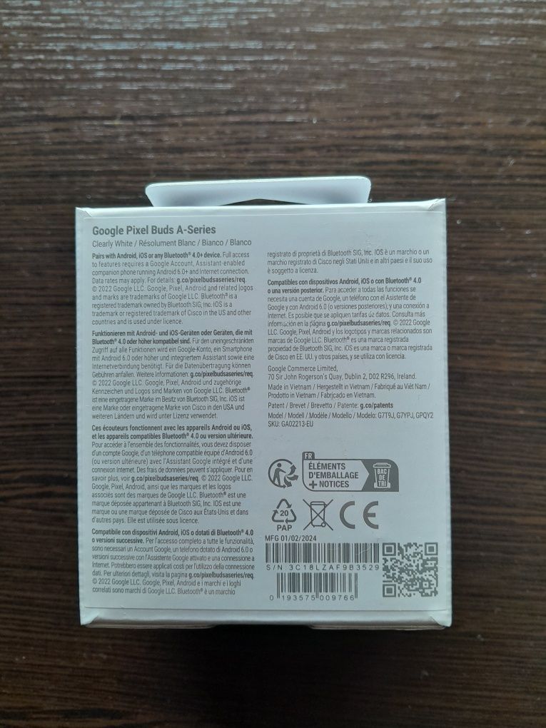 Навушники TWS Google Pixel Buds A-Series Clearly White (GA02213)