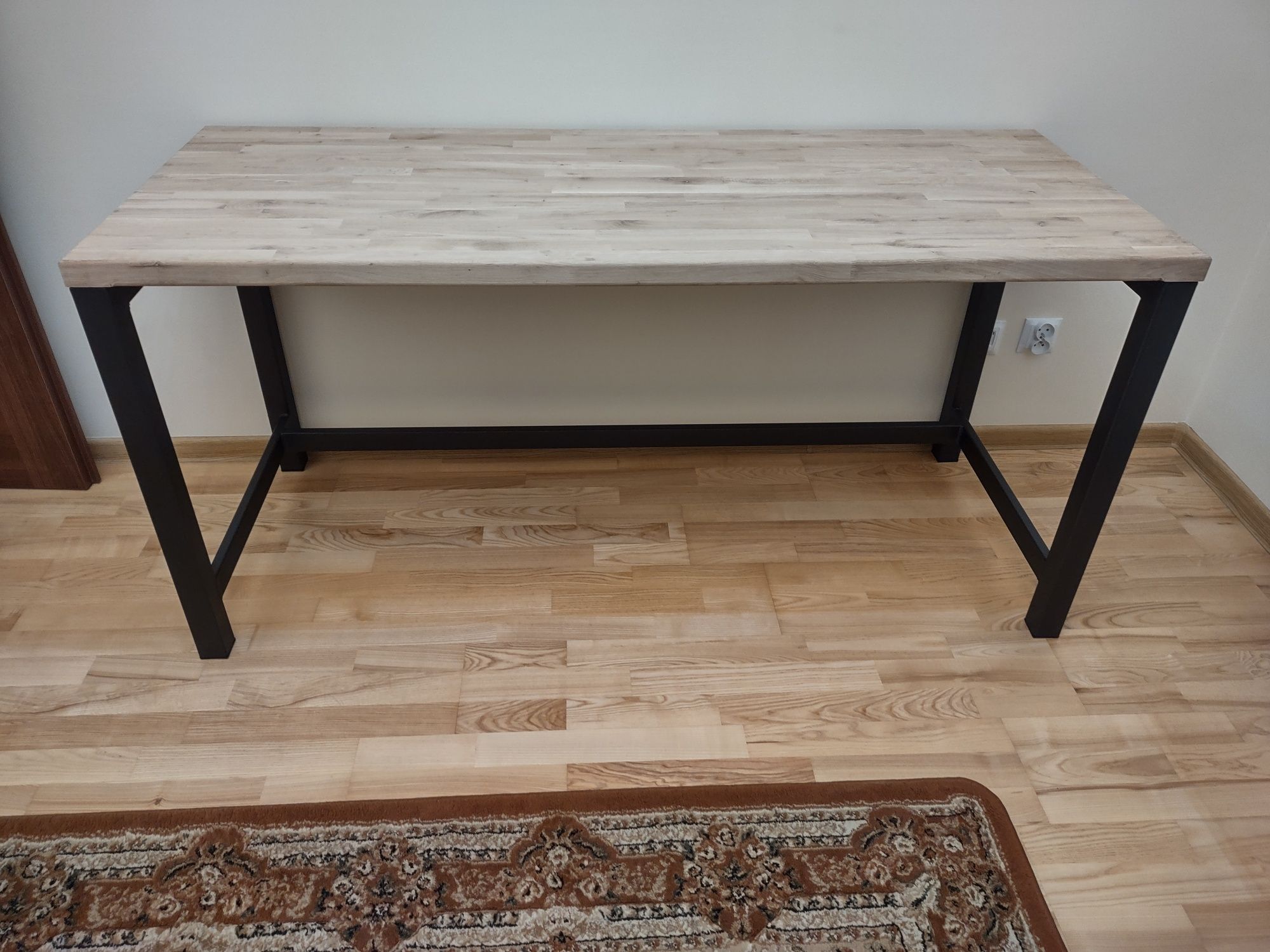 Biurko gamingowe loft stal + lity dąb NOWE!!!