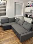 Kanapa naroznik rozkladany ikea friheten szara