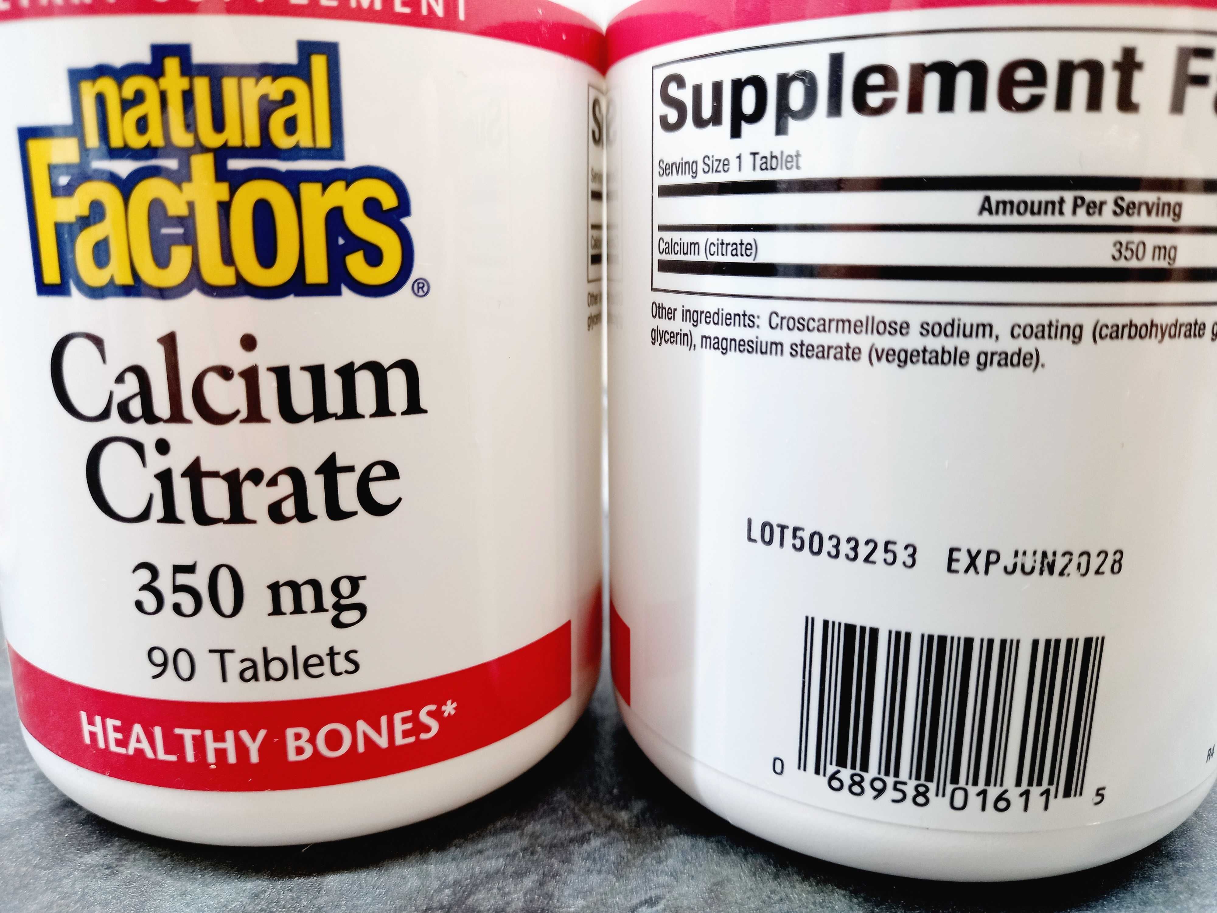 Natural Factors, Calcium Citrate 350 мг (90 таб.), цитрат кальция